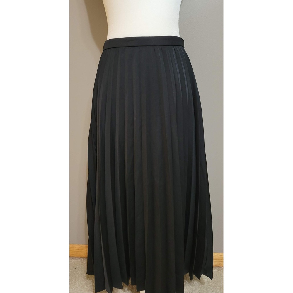 J. Crew Black Pleated Maxi Skirt